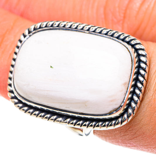 White Scolecite Rings handcrafted by Ana Silver Co - RING93621