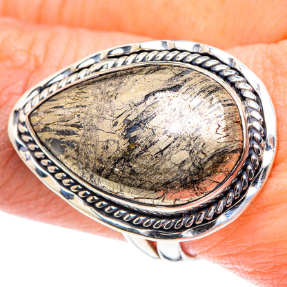 Pyrite Agate Rings handcrafted by Ana Silver Co - RING93623