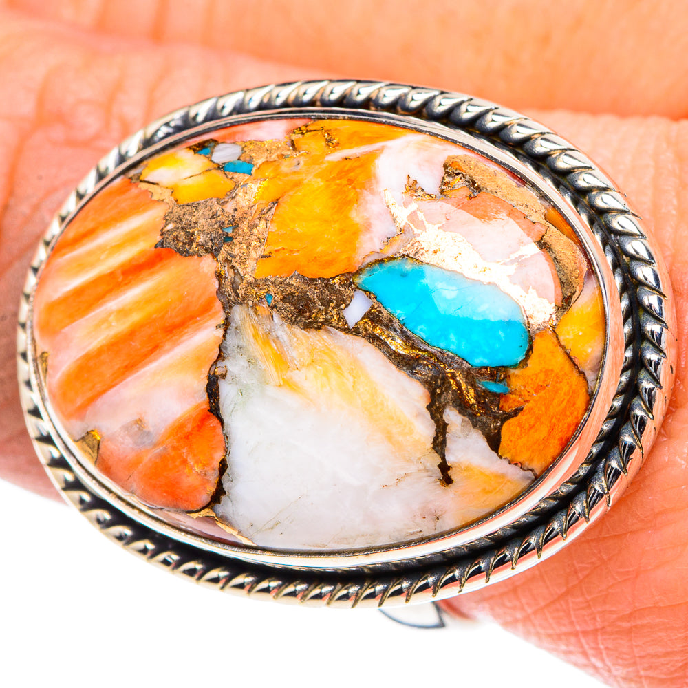 Spiny Oyster Turquoise Rings handcrafted by Ana Silver Co - RING93628