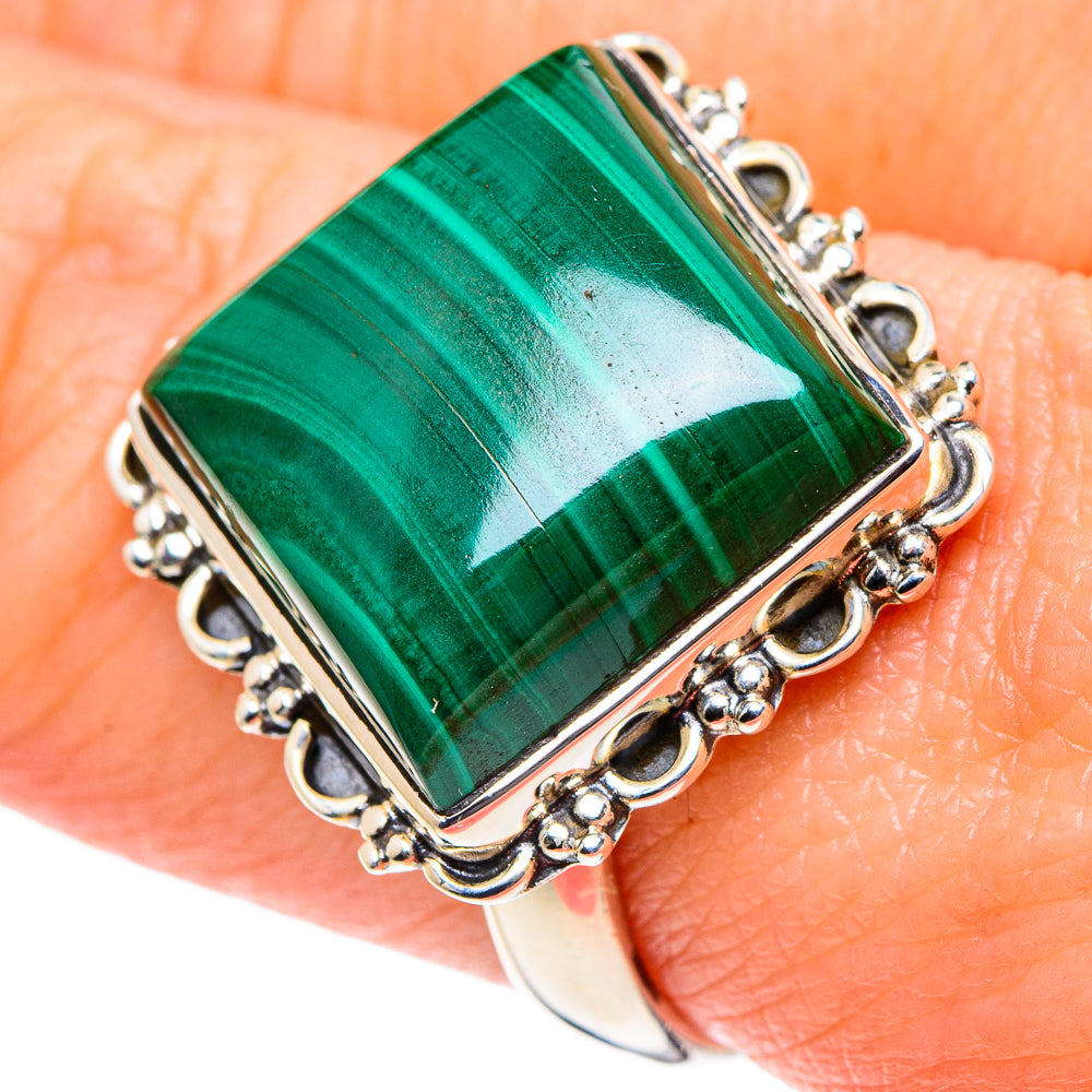 Malachite Rings handcrafted by Ana Silver Co - RING93636