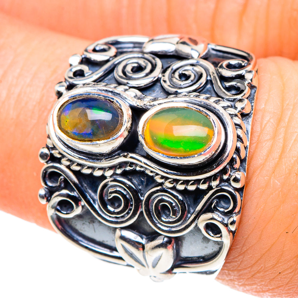 Ethiopian Opal Rings handcrafted by Ana Silver Co - RING93654