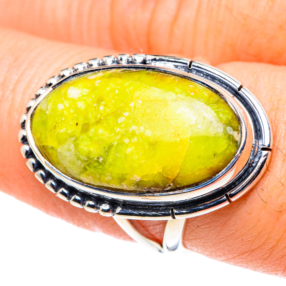 African Green Opal Rings handcrafted by Ana Silver Co - RING93658