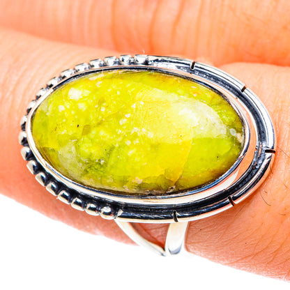 African Green Opal Rings handcrafted by Ana Silver Co - RING93658