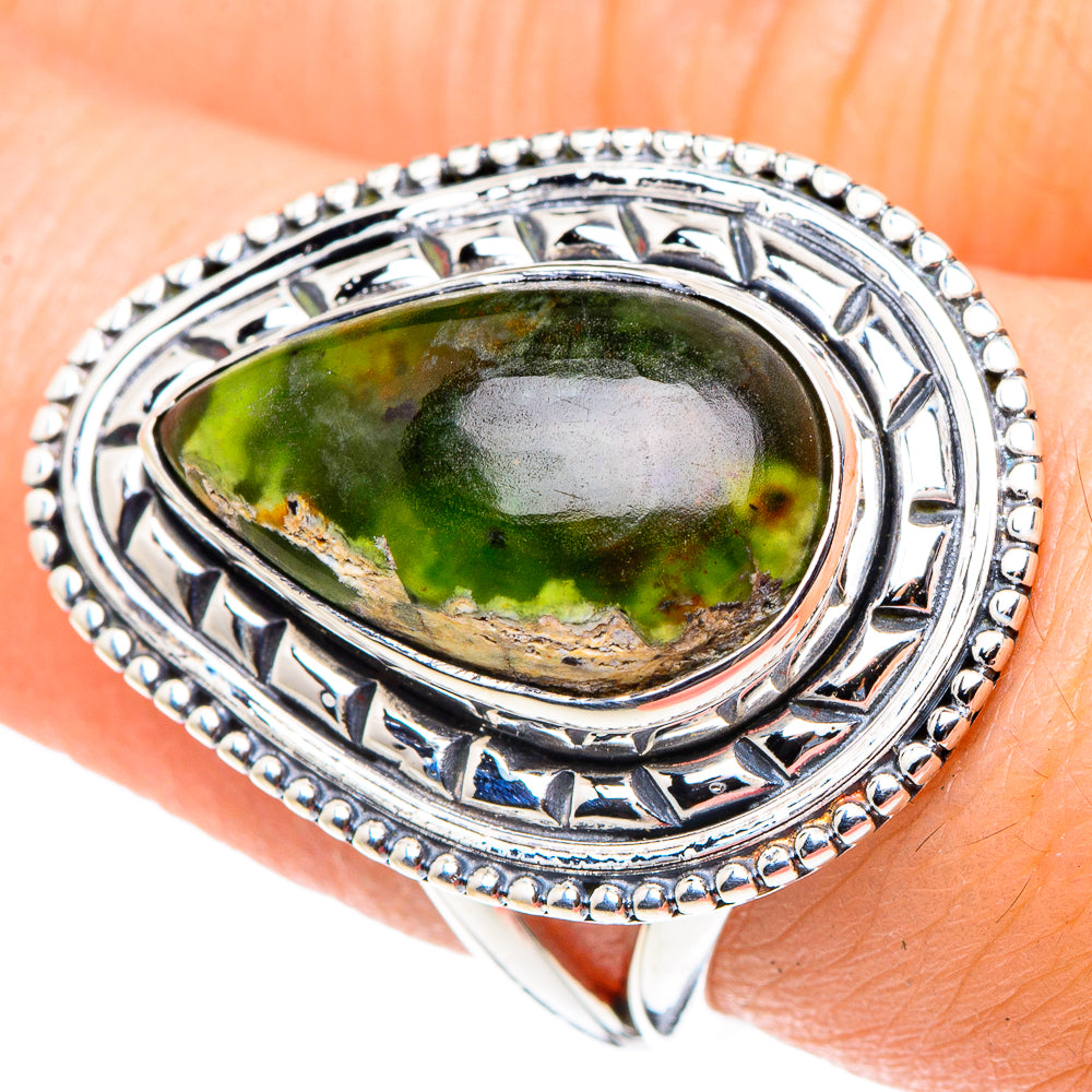 Australian Green Opal Rings handcrafted by Ana Silver Co - RING93665