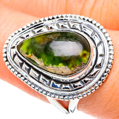 Australian Green Opal Rings handcrafted by Ana Silver Co - RING93665