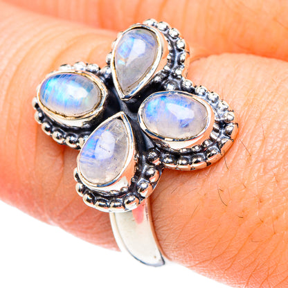 Rainbow Moonstone Rings handcrafted by Ana Silver Co - RING93682