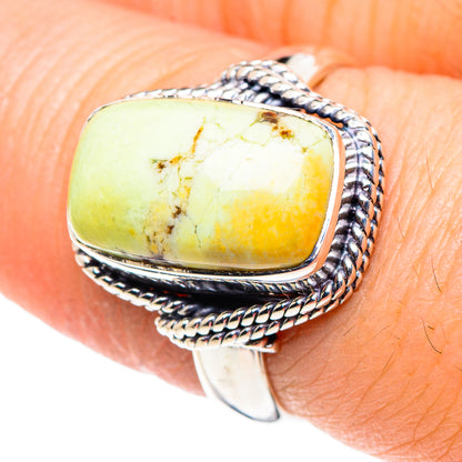 Lemon Chrysoprase Rings handcrafted by Ana Silver Co - RING93685