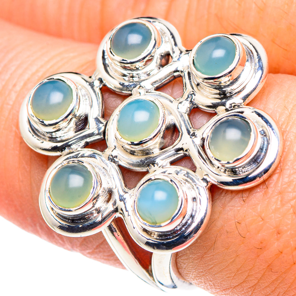 Aqua Chalcedony Rings handcrafted by Ana Silver Co - RING93690