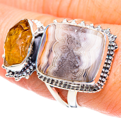 Laguna Lace Agate Rings handcrafted by Ana Silver Co - RING93696