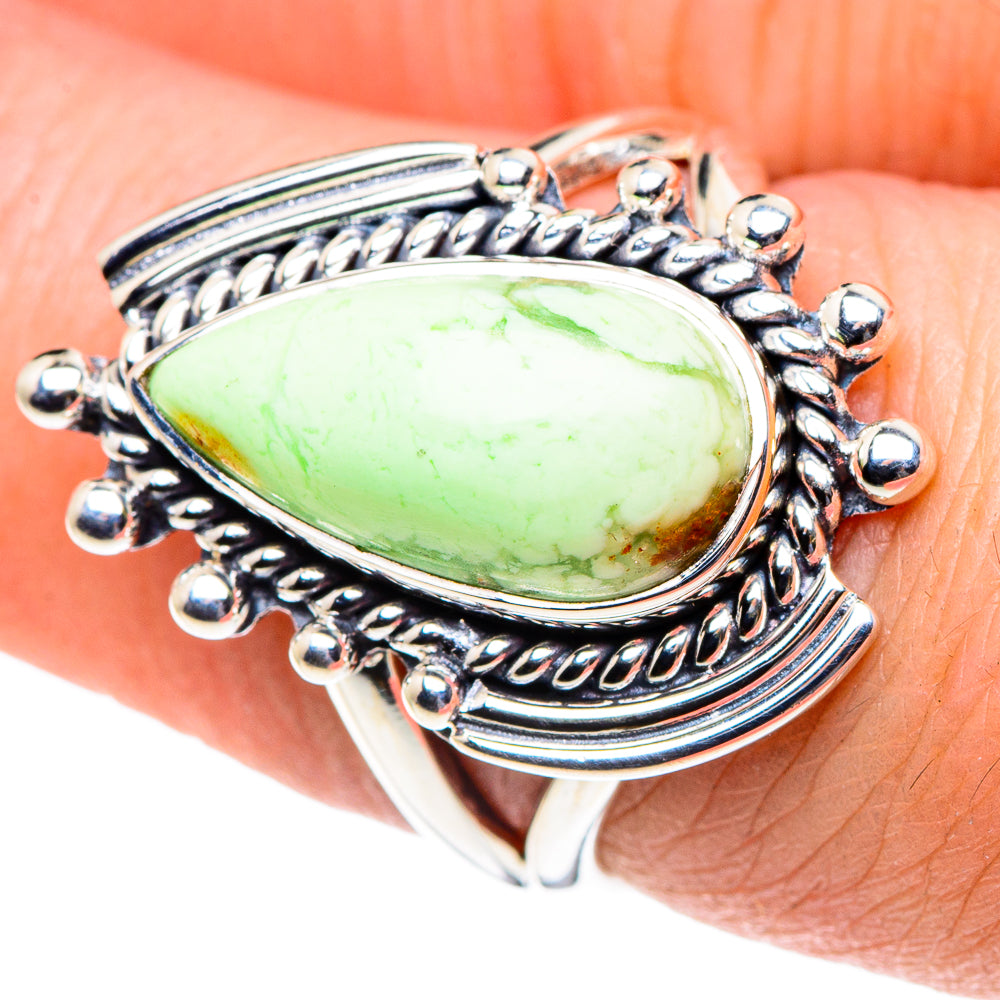 Lemon Chrysoprase Rings handcrafted by Ana Silver Co - RING93712