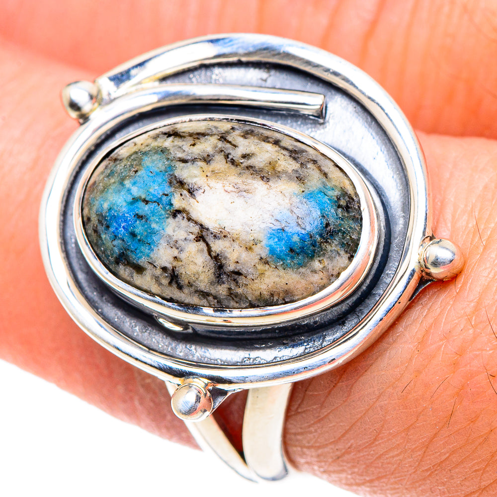 K2 Blue Azurite Rings handcrafted by Ana Silver Co - RING93713
