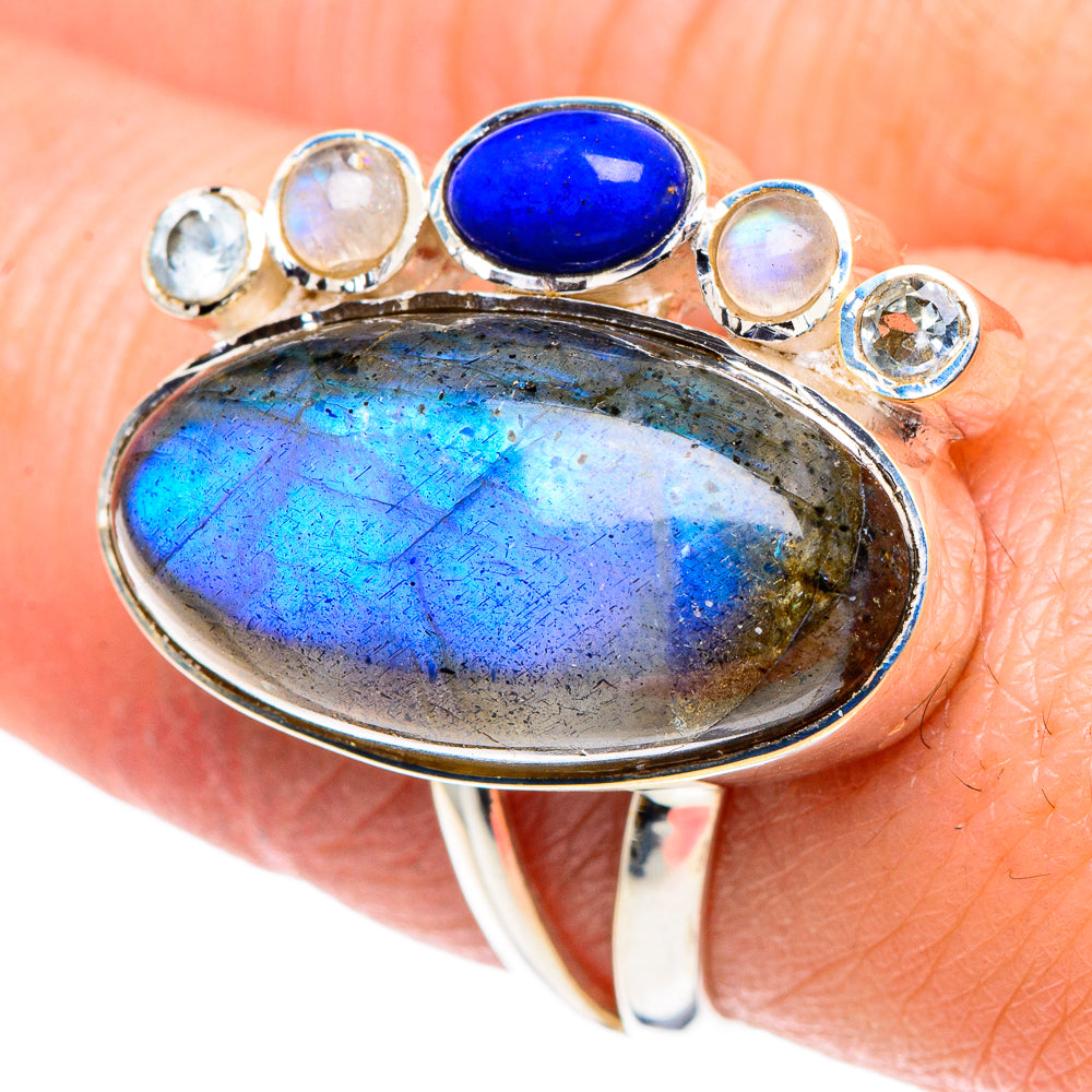 Labradorite Rings handcrafted by Ana Silver Co - RING93716
