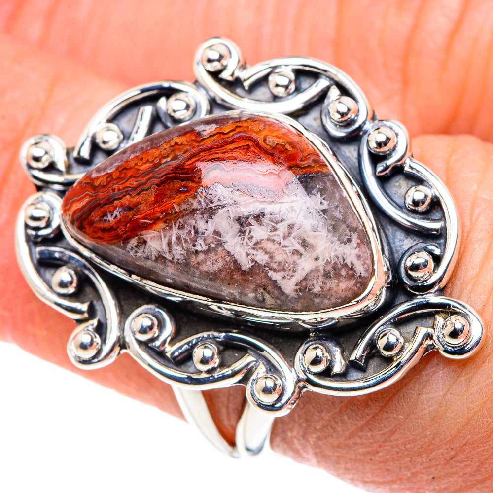 Crazy Lace Agate Rings handcrafted by Ana Silver Co - RING93722