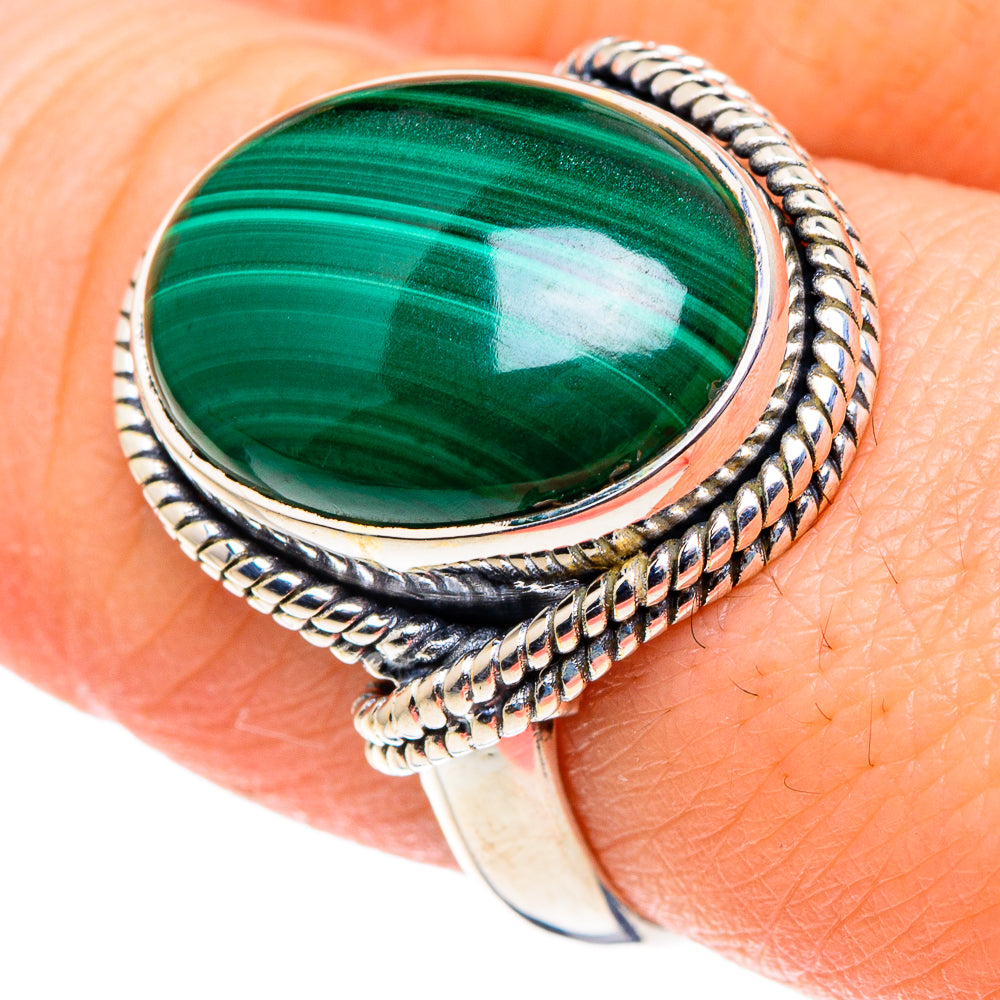 Malachite Rings handcrafted by Ana Silver Co - RING93745