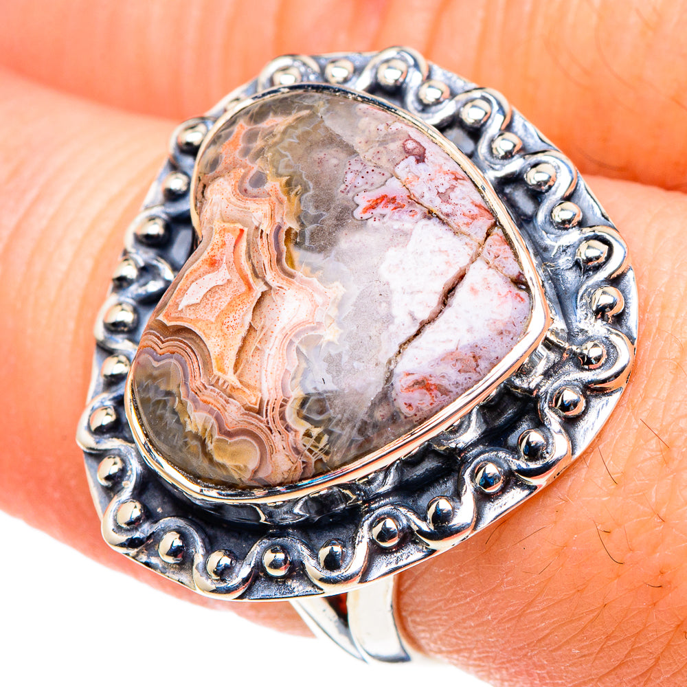Laguna Lace Agate Rings handcrafted by Ana Silver Co - RING93746