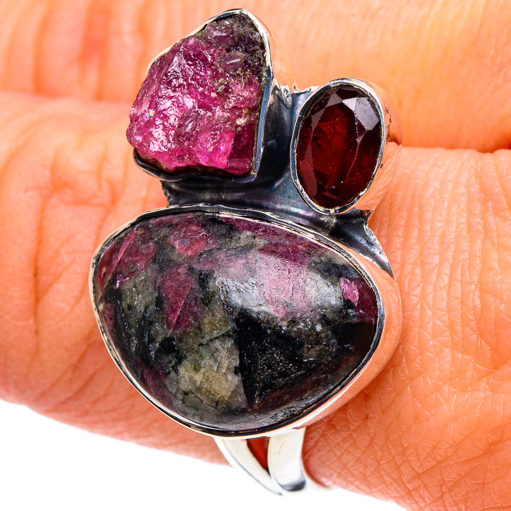 Russian Eudialyte Rings handcrafted by Ana Silver Co - RING93753