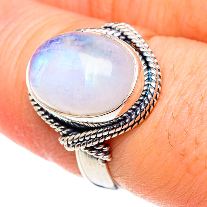 Rainbow Moonstone Rings handcrafted by Ana Silver Co - RING93757