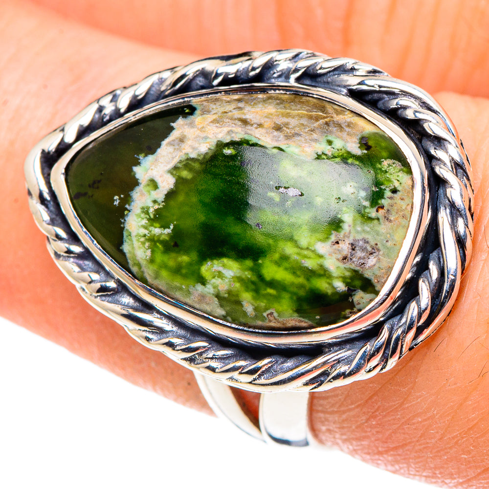 Australian Green Opal Rings handcrafted by Ana Silver Co - RING93766