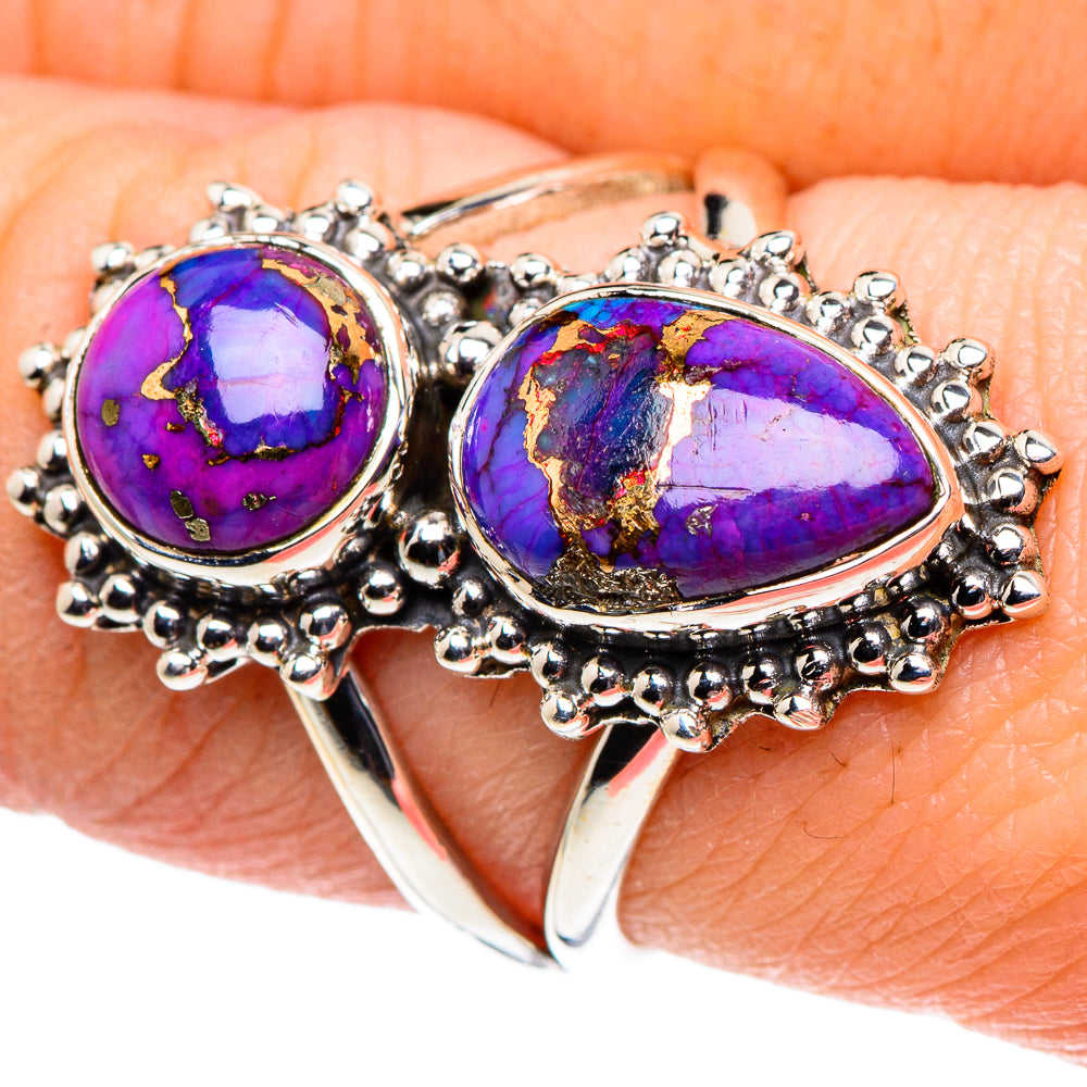 Purple Copper Composite Turquoise Rings handcrafted by Ana Silver Co - RING93774