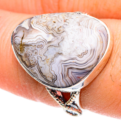 Laguna Lace Agate Rings handcrafted by Ana Silver Co - RING93775