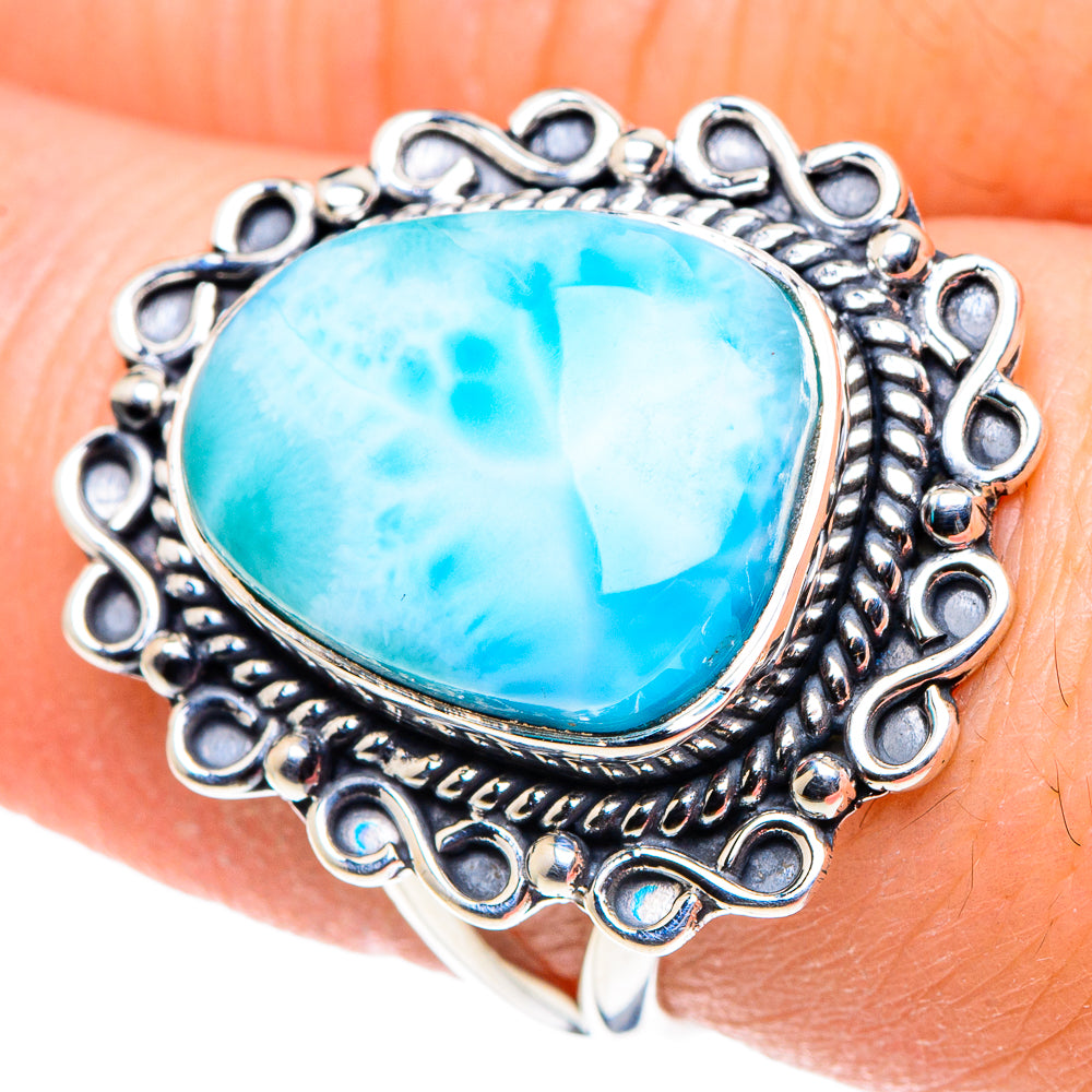 Larimar Rings handcrafted by Ana Silver Co - RING93782