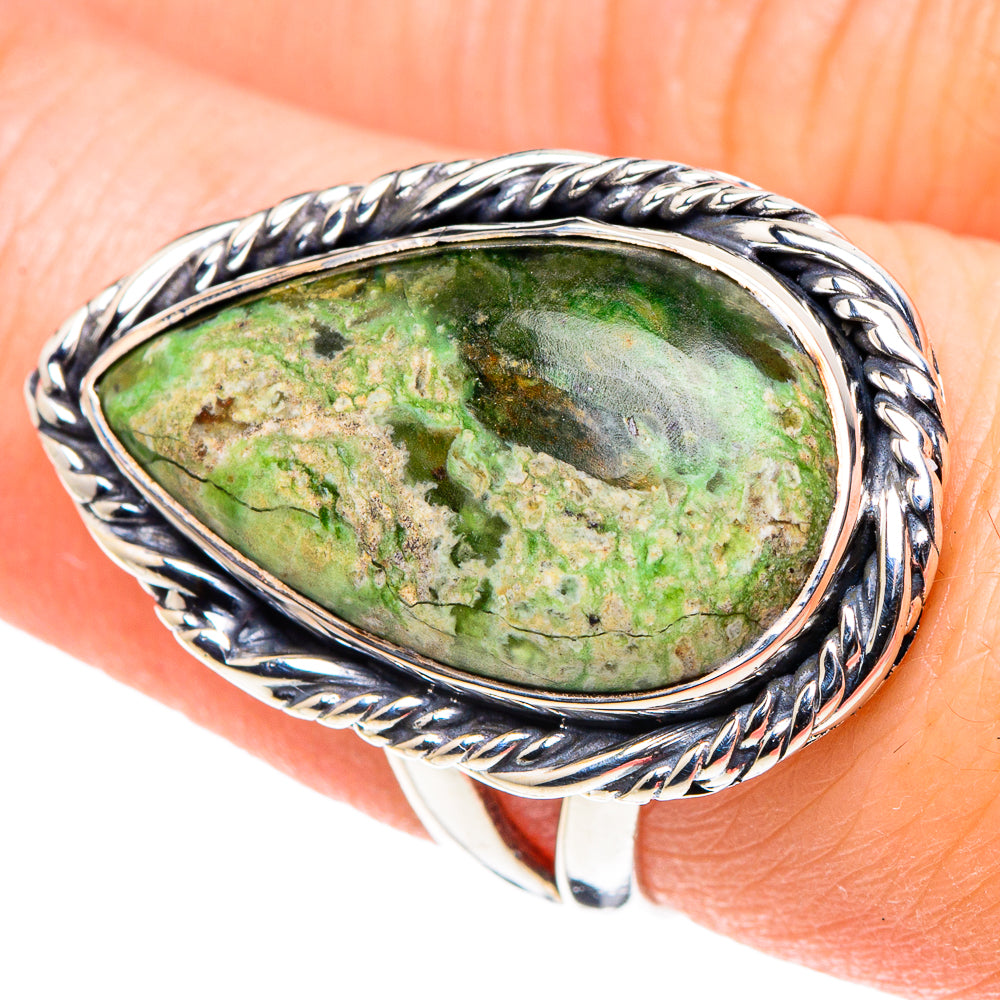 Australian Green Opal Rings handcrafted by Ana Silver Co - RING93792