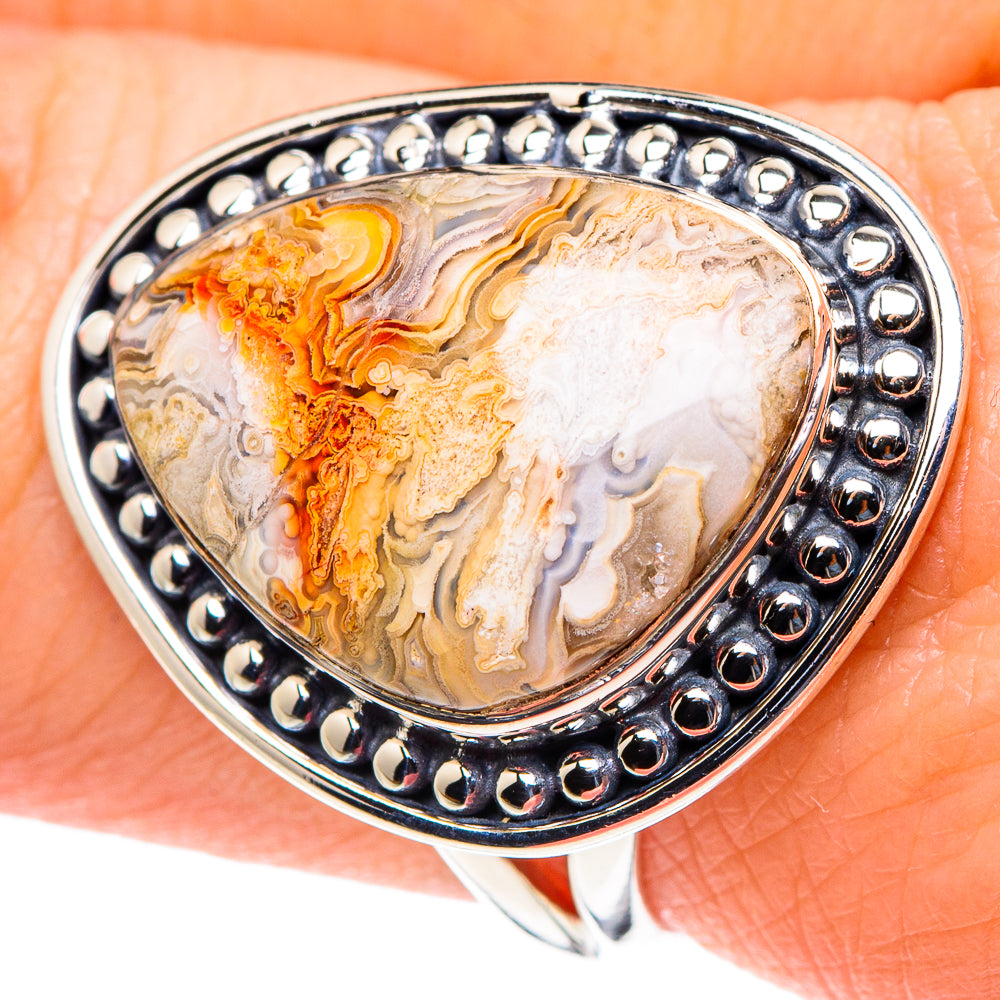 Laguna Lace Agate Rings handcrafted by Ana Silver Co - RING93794