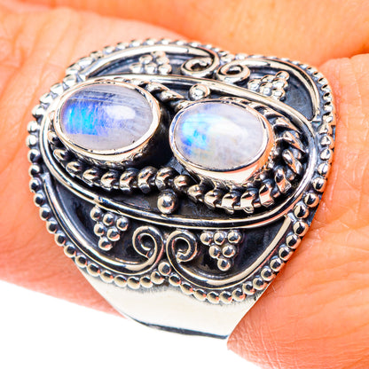 Rainbow Moonstone Rings handcrafted by Ana Silver Co - RING93796