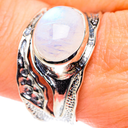 Rainbow Moonstone Rings handcrafted by Ana Silver Co - RING93797