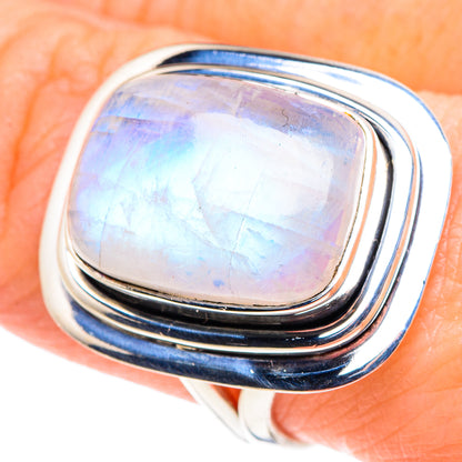 Rainbow Moonstone Rings handcrafted by Ana Silver Co - RING93798