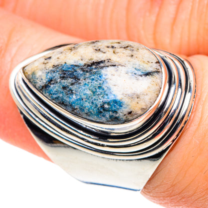 K2 Blue Azurite Rings handcrafted by Ana Silver Co - RING93803