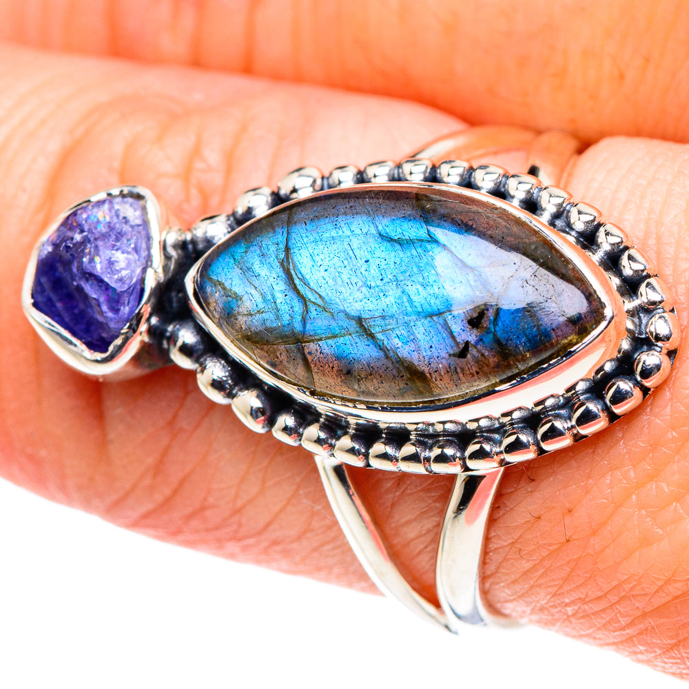 Labradorite Rings handcrafted by Ana Silver Co - RING93807