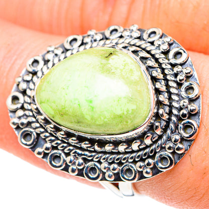 Lemon Chrysoprase Rings handcrafted by Ana Silver Co - RING93828