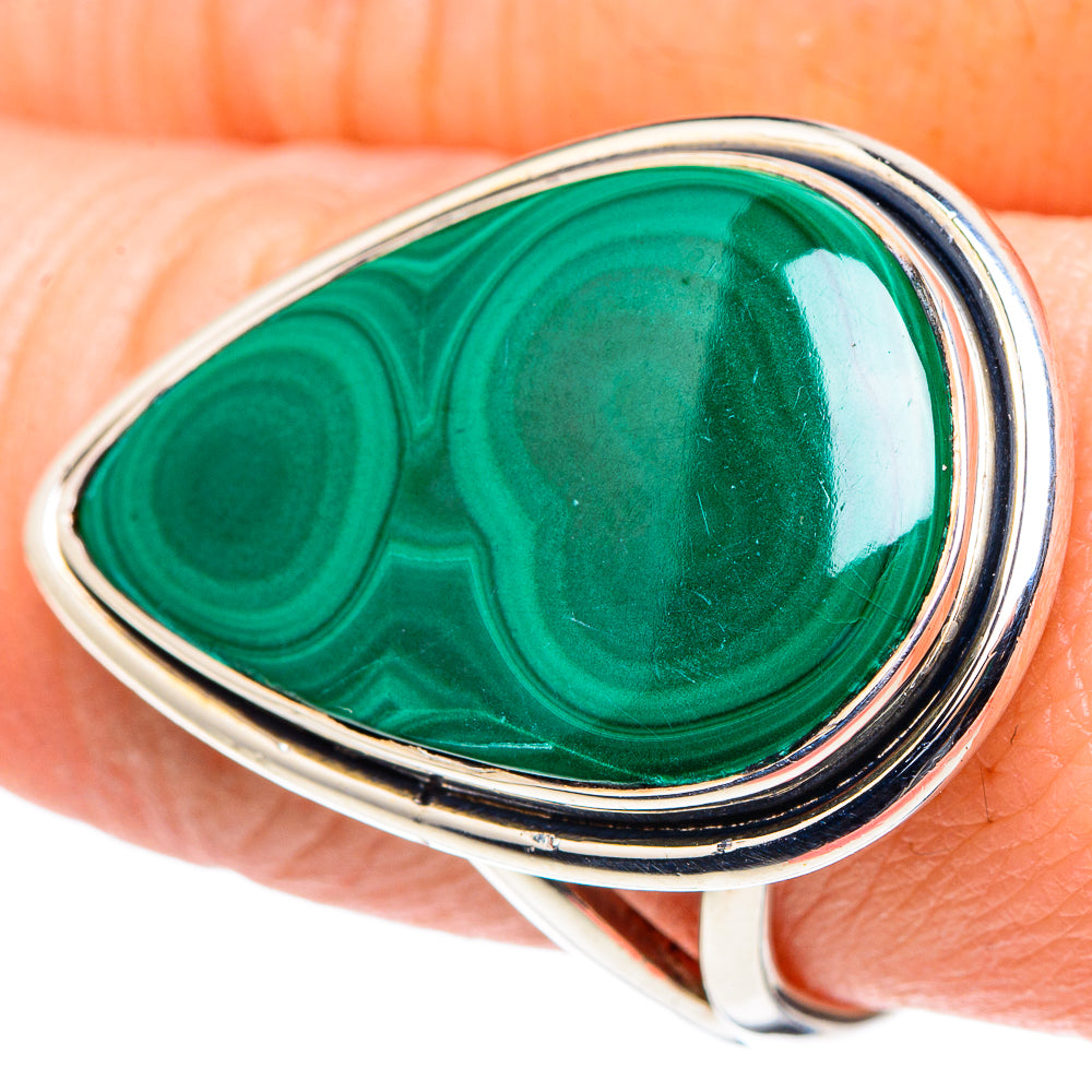 Malachite Rings handcrafted by Ana Silver Co - RING93837