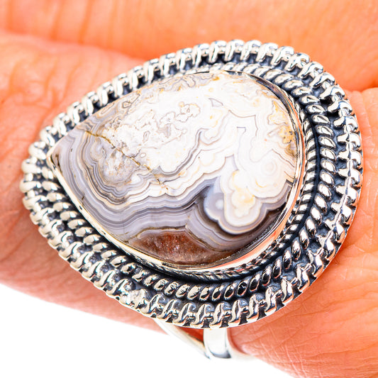 Laguna Lace Agate Rings handcrafted by Ana Silver Co - RING93860
