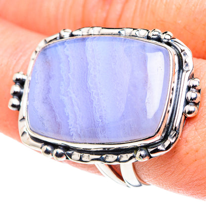 Blue Lace Agate Rings handcrafted by Ana Silver Co - RING93863