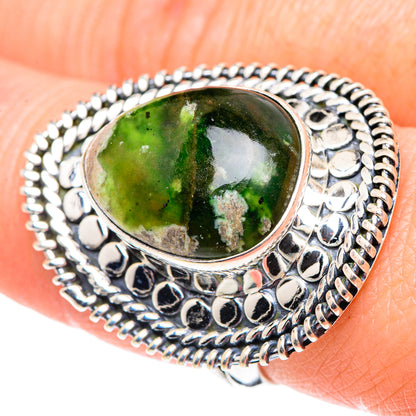 Australian Green Opal Rings handcrafted by Ana Silver Co - RING93875