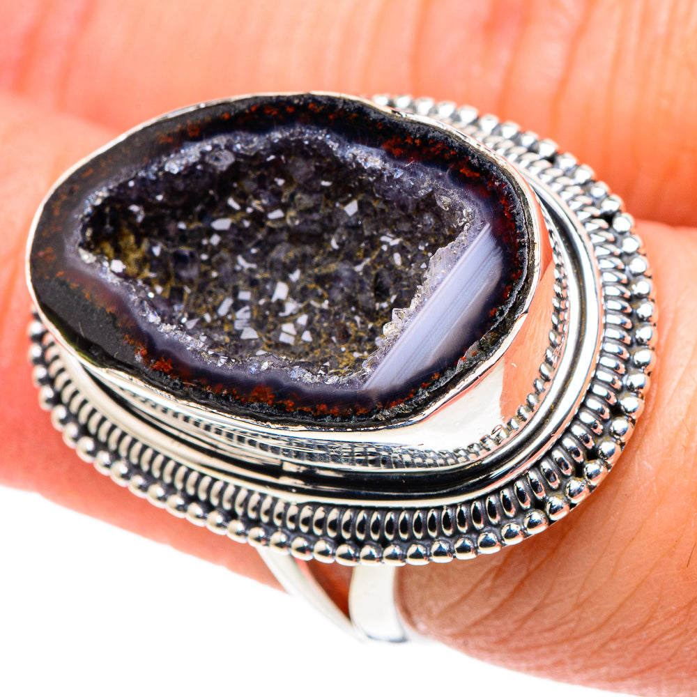 Coconut Geode Druzy Rings handcrafted by Ana Silver Co - RING93883
