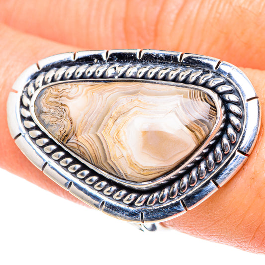 Laguna Lace Agate Rings handcrafted by Ana Silver Co - RING93901