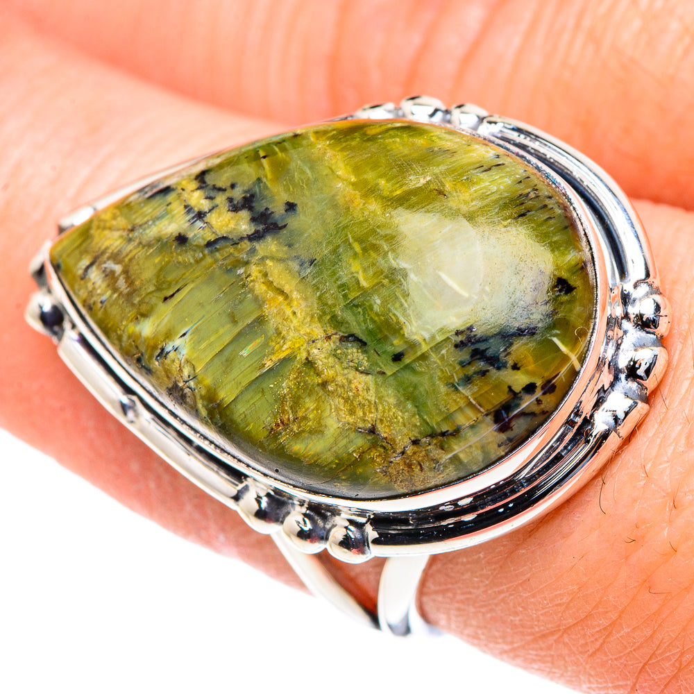 African Green Opal Rings handcrafted by Ana Silver Co - RING93912