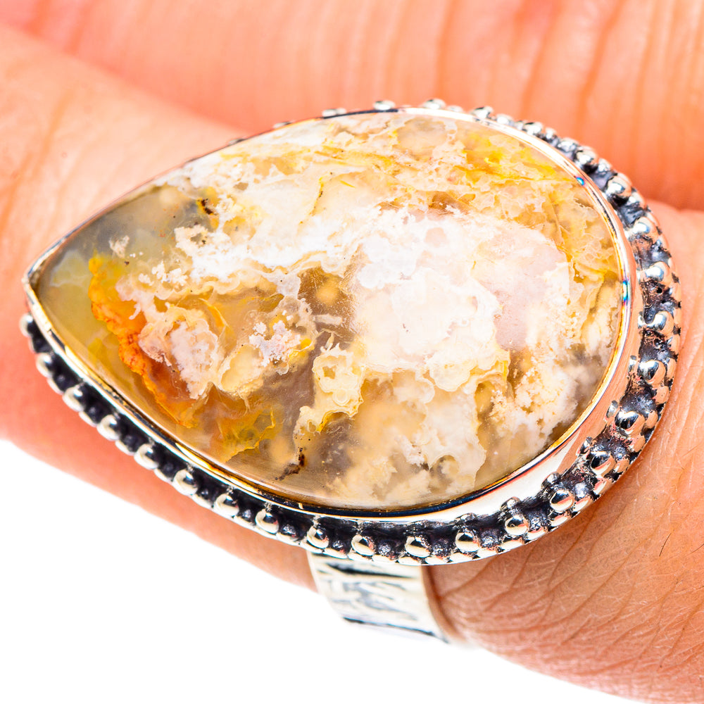 Plume Agate Rings handcrafted by Ana Silver Co - RING93924