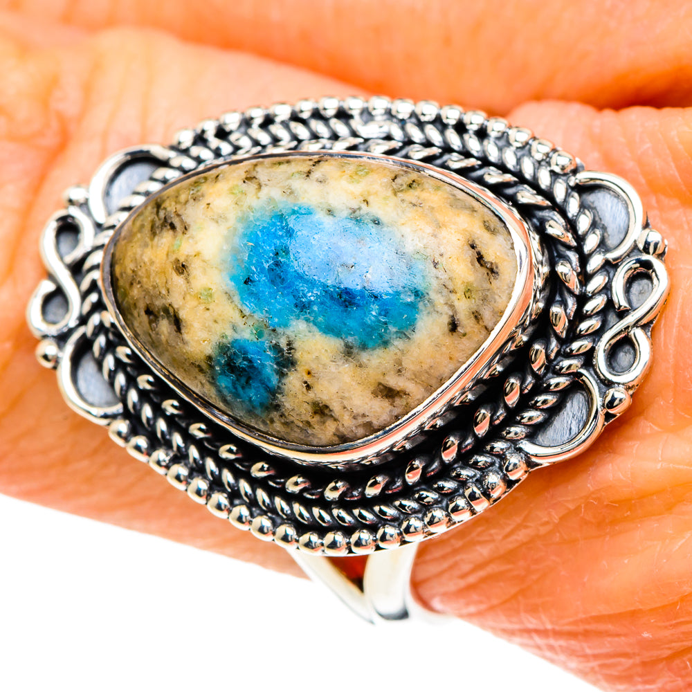 K2 Blue Azurite Rings handcrafted by Ana Silver Co - RING93933