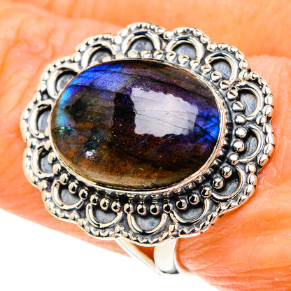 Labradorite Rings handcrafted by Ana Silver Co - RING93935