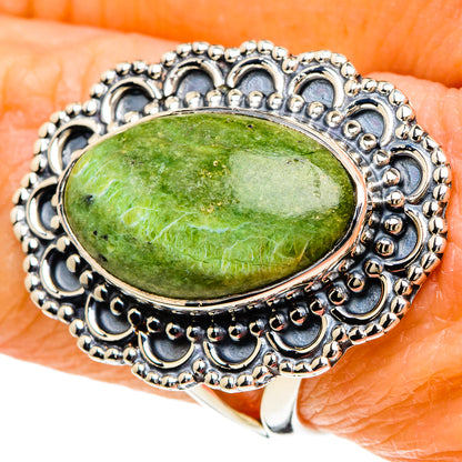 African Green Opal Rings handcrafted by Ana Silver Co - RING93938