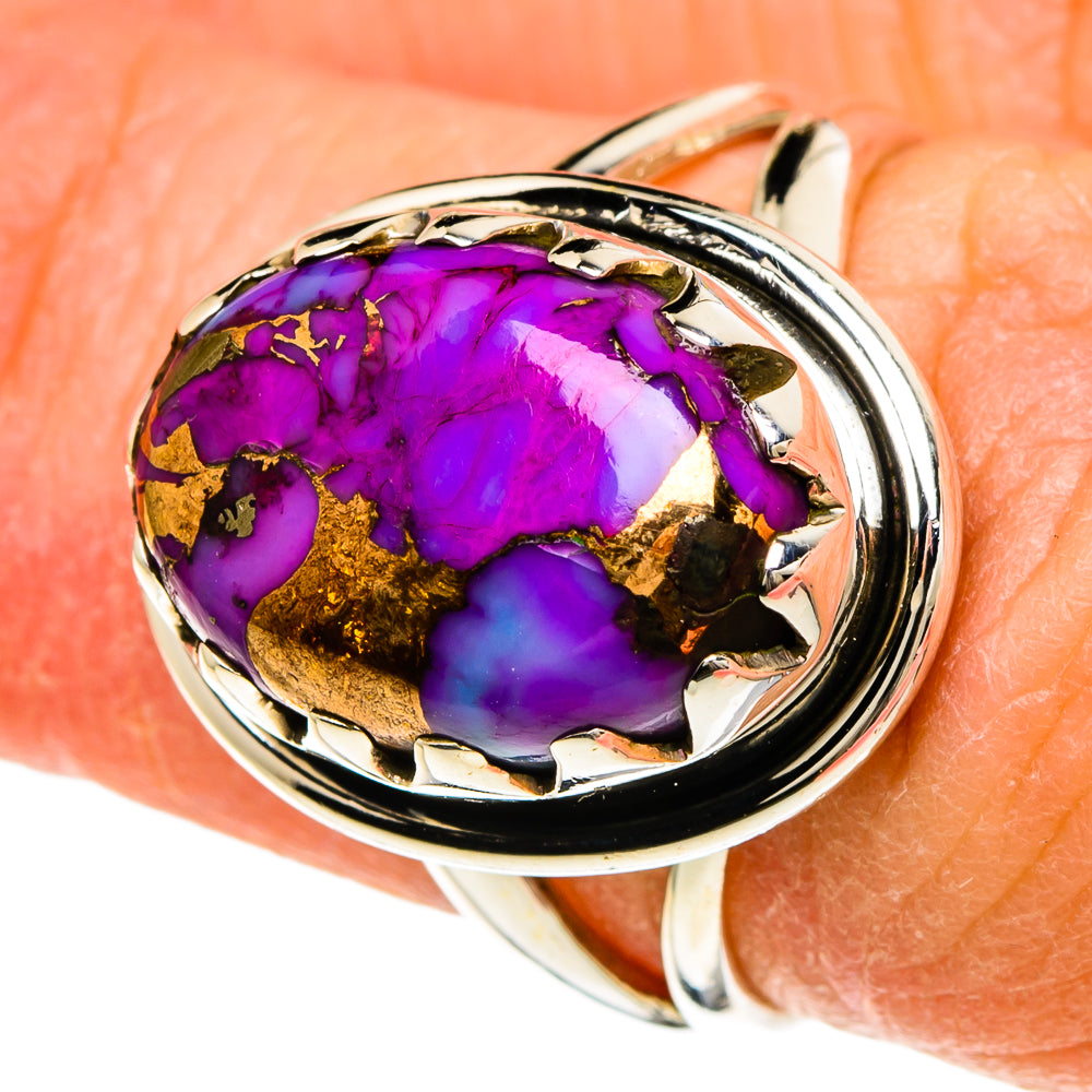 Purple Copper Composite Turquoise Rings handcrafted by Ana Silver Co - RING93947