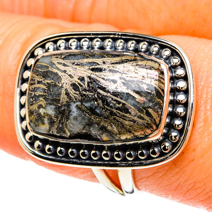 Pyrite Agate Rings handcrafted by Ana Silver Co - RING93949