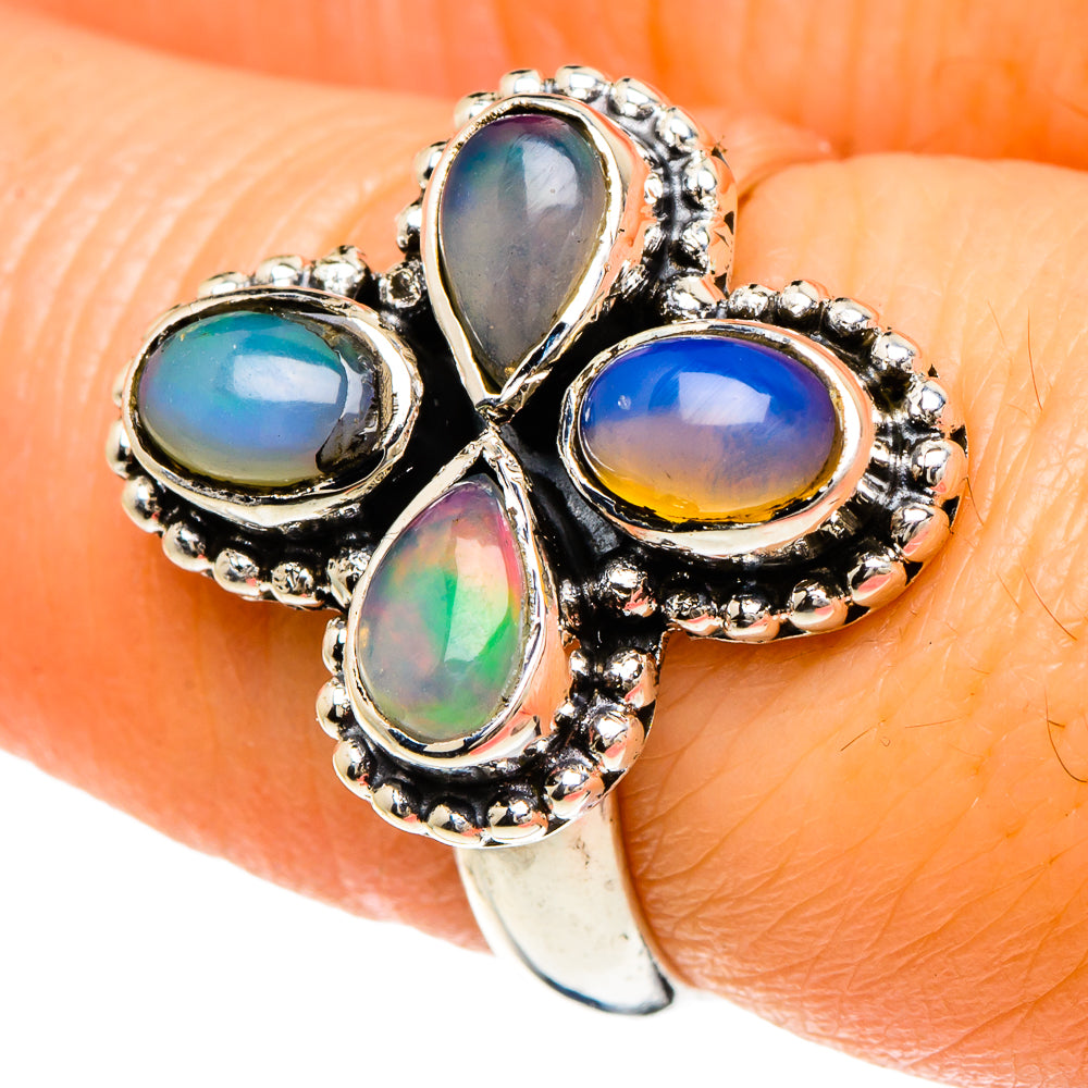 Ethiopian Opal Rings handcrafted by Ana Silver Co - RING93955