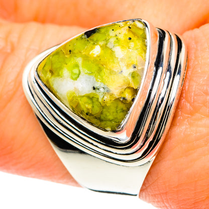African Green Opal Rings handcrafted by Ana Silver Co - RING93957