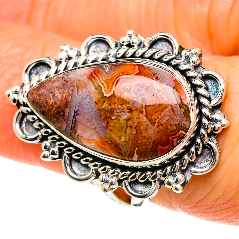 Crazy Lace Agate Rings handcrafted by Ana Silver Co - RING93966