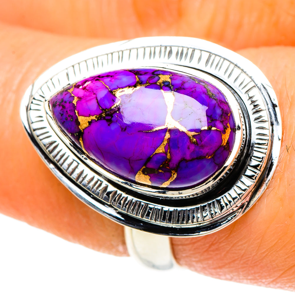 Purple Copper Composite Turquoise Rings handcrafted by Ana Silver Co - RING93974